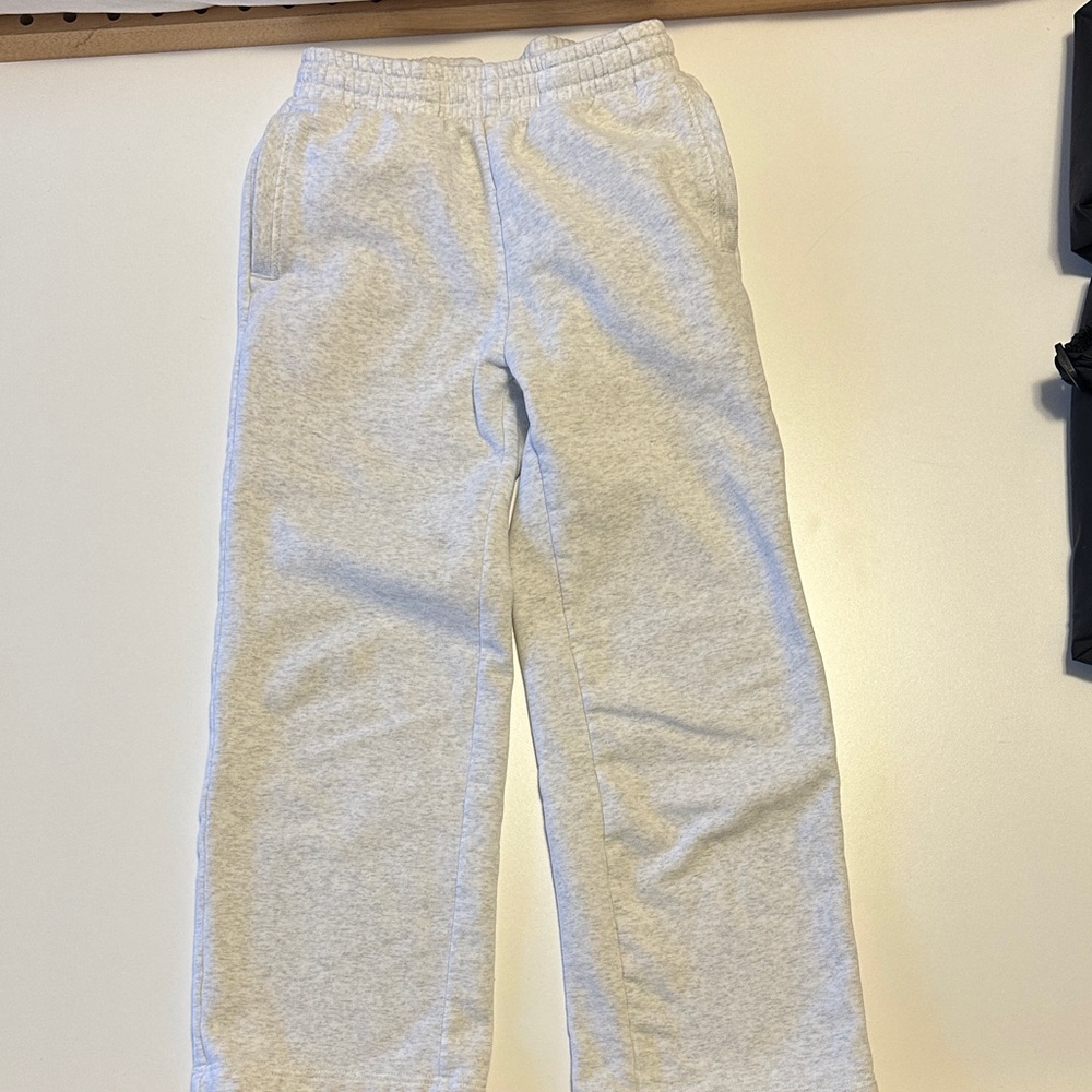 Athleta Girl Light Gray Wide Leg Sweatpants